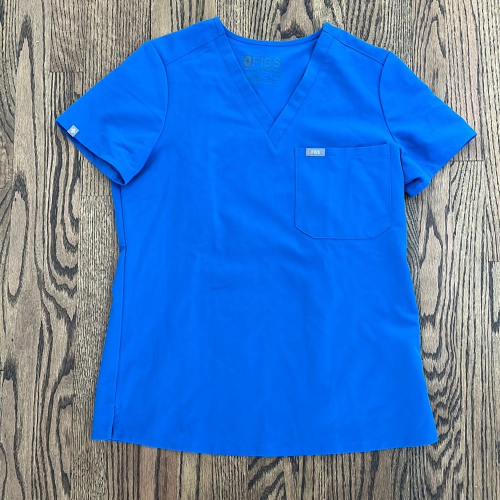 Figs technician collection scrub top royal blue sz XS